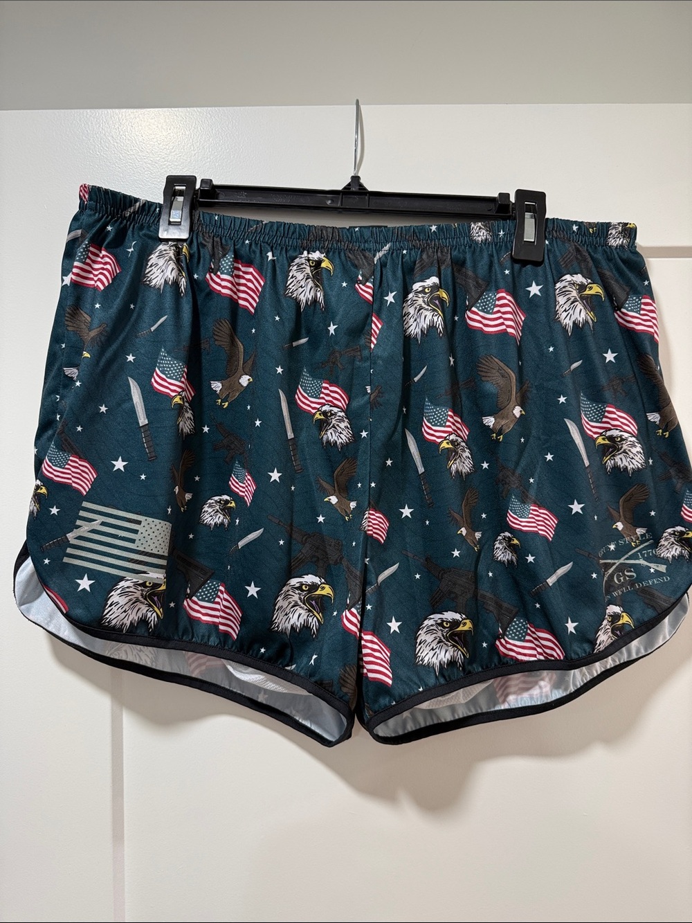 Grunt Style Eagle & American Flag Print Men’s Ruck Shorts - 2XL